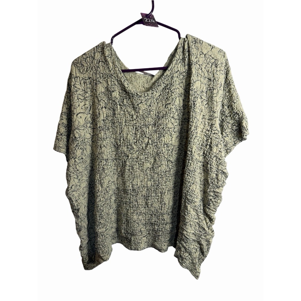 croft & barrow womens stretch green short sleeve shirt size 3X XXXL